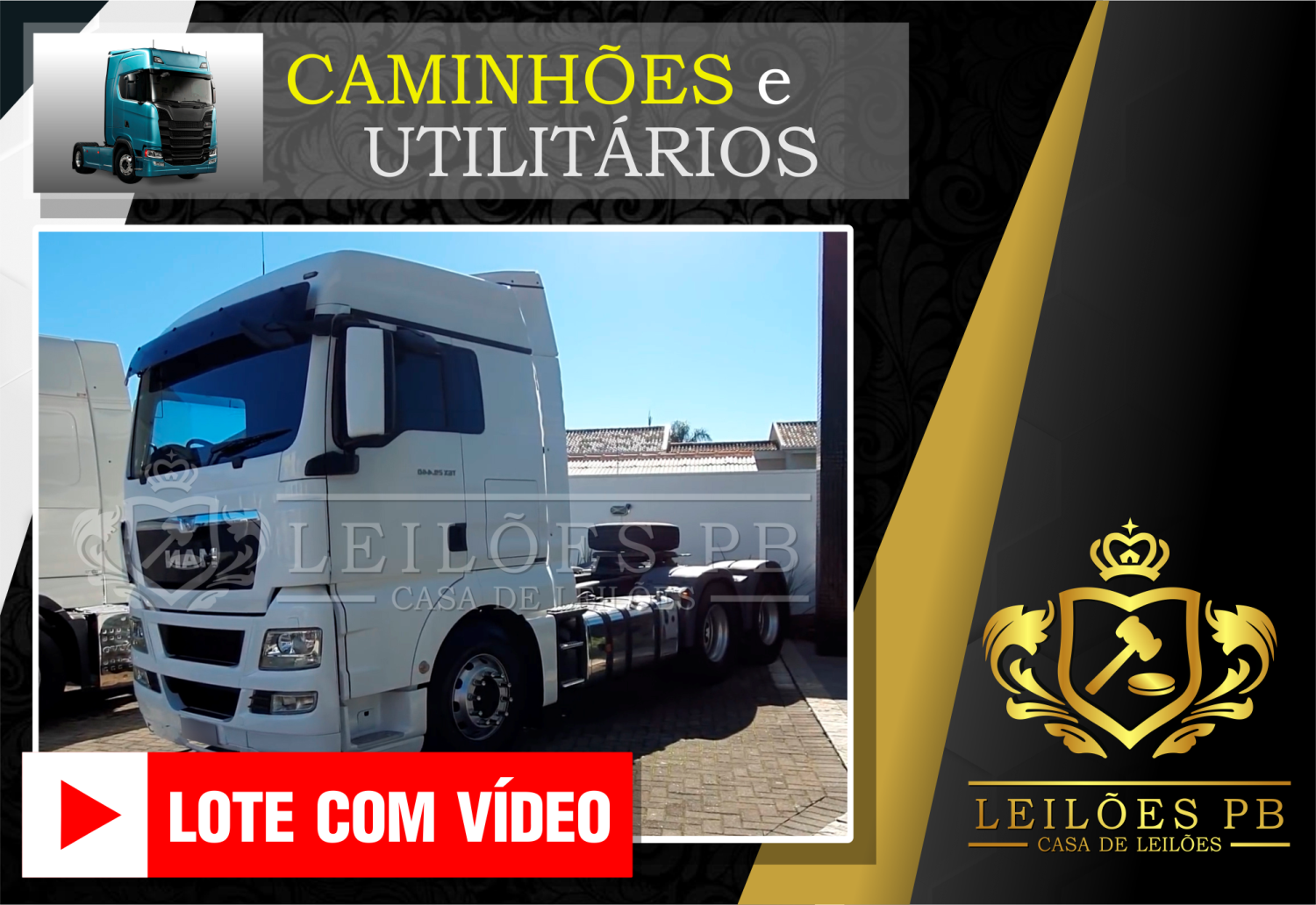 <center><big><b>LEILÃO de CAMINHÕES, UTILITÁRIOS e CAMINHONETES</b></center> <center></big>Recuperados de Financiamento<br> </center>